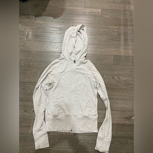 white/grey zip up from lululemon